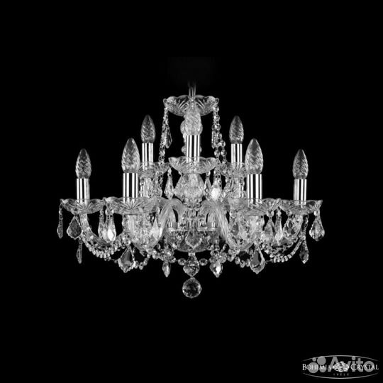 Люстра хрустальная 1402/6+3/195 Ni Leafs Bohemia I