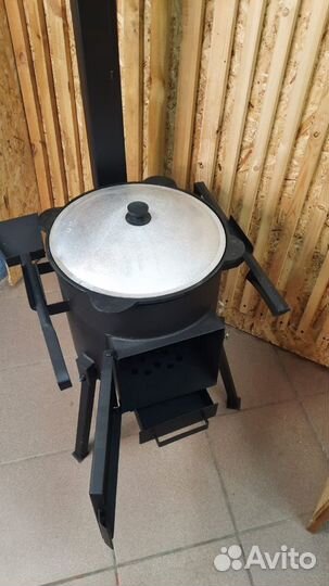 Казан 8л +Печь с накладной дверцей и зольником +Ко