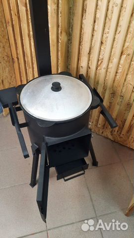 Казан 8л +Печь с накладной дверцей и зольником +Ко