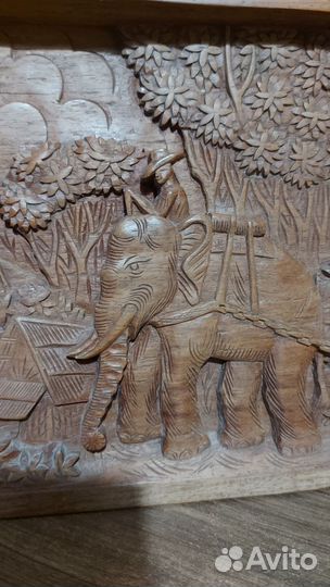 Панно настенное резьба по дереву винтаж