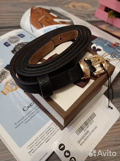 Пояс узкий чёрный женский новый