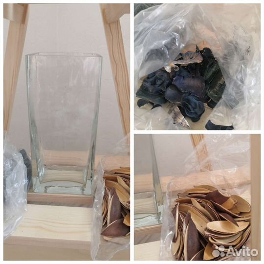 Хрустальная лодочка, ваза Икеа + сухоцвет