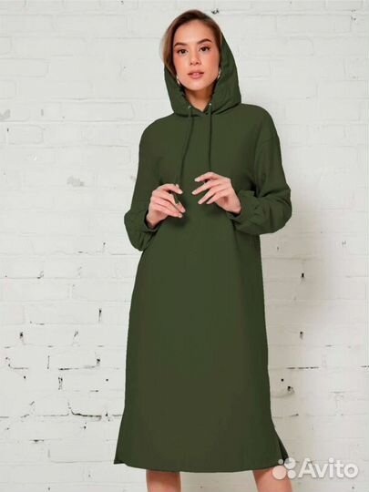 Платье худи женское длинное 46
