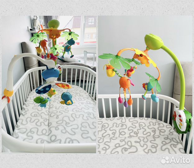 Музыкальный мобиль карусель на кроватку tiny love