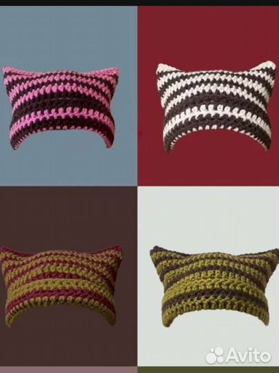 Шапочка с ушками cat beanie