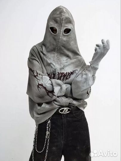 Зип худи с балаклавой и капюшоном