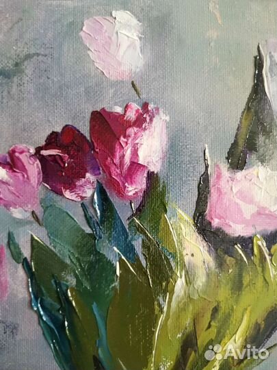 Картина маслом цветы