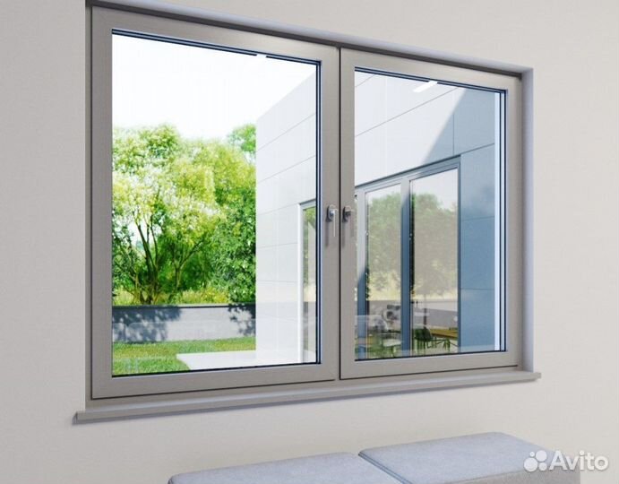 Окна двустворчатые пвх