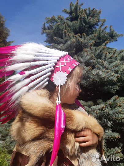 Роуч индейца / костюм индейца, шкура лисы