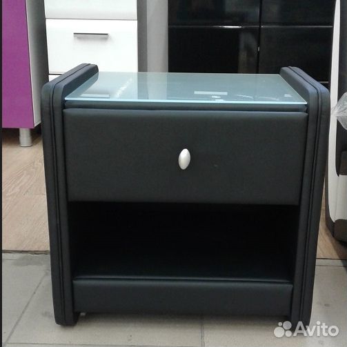 Тумба прикроватная из экокожи №2 шоколад