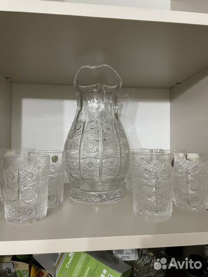 Хрустальный Графин и стаканы Acrystal bohemia