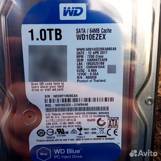 HDD Жесткий диск 1тб Синий