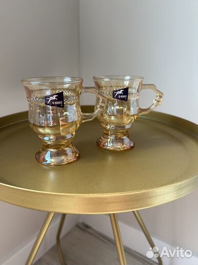 Набор 6штук кружек бокалов из стекла новые