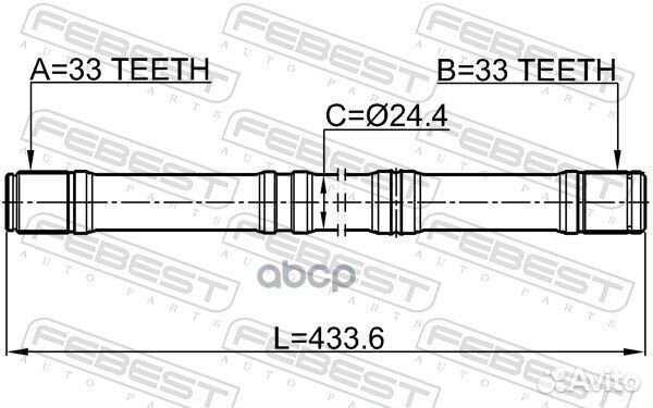 Полуось левая 33X433.4X33 mitsubishi ASX GA0# 2