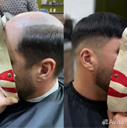 Мужские накладки из натуральных волос