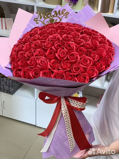 Букеты из мыльных роз