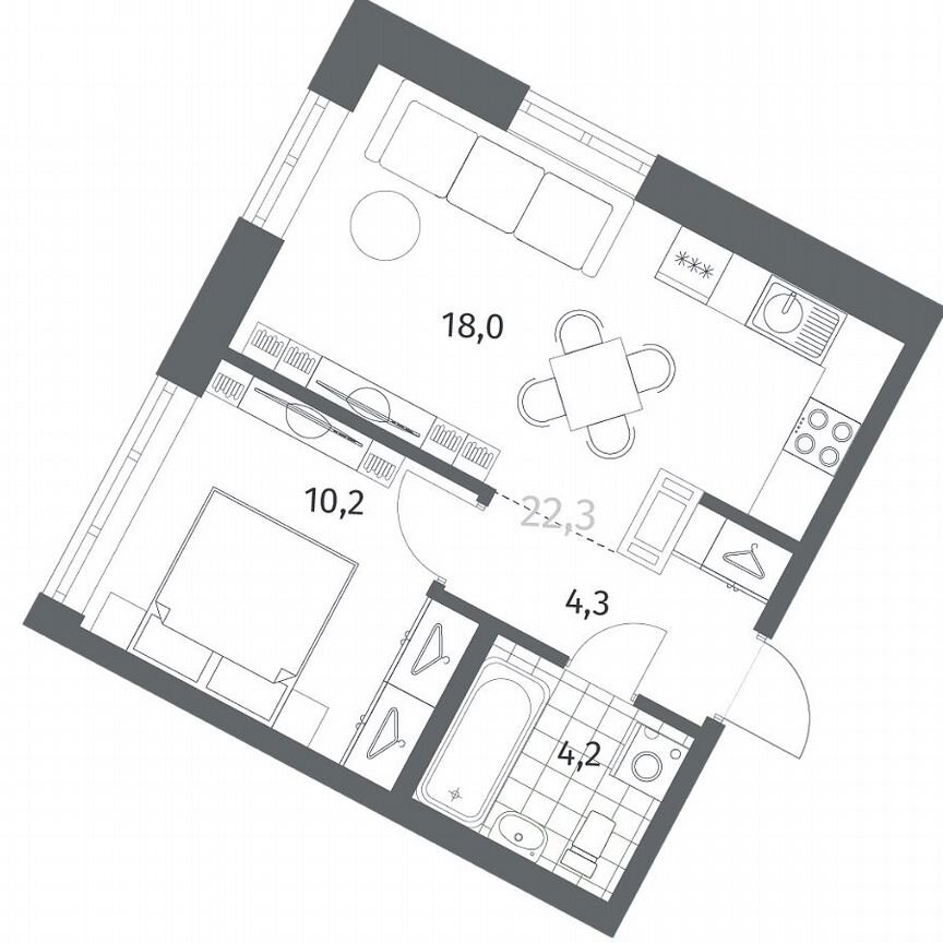 1-к. квартира, 36,7 м², 9/12 эт.