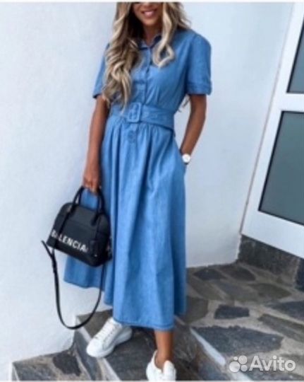 Джинсовое платье женское 48 50 размер