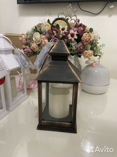 Фонарь рождественский с led свечой