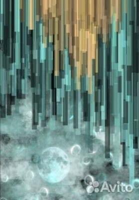 Картина маслом зеленая абстракция ручная работа