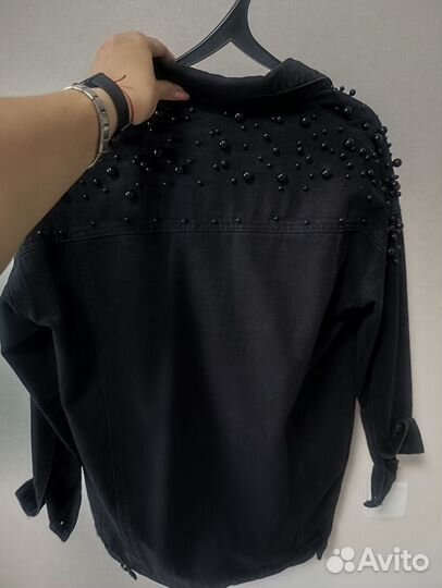 Джинсовая куртка женская 44 46 черная