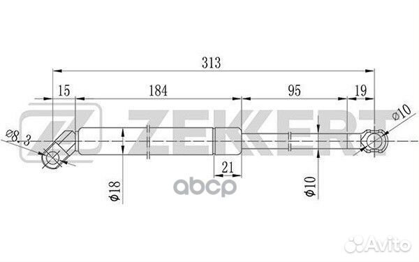 Пружина газовая багажника BMW 7 (E38) 94- gf133