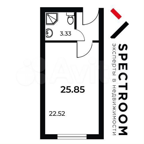 Апартаменты-студия, 25,9 м², 5/8 эт.