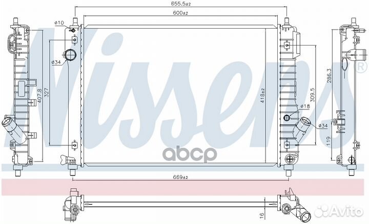 Радиатор системы охлаждения chevrolet: aveo нак