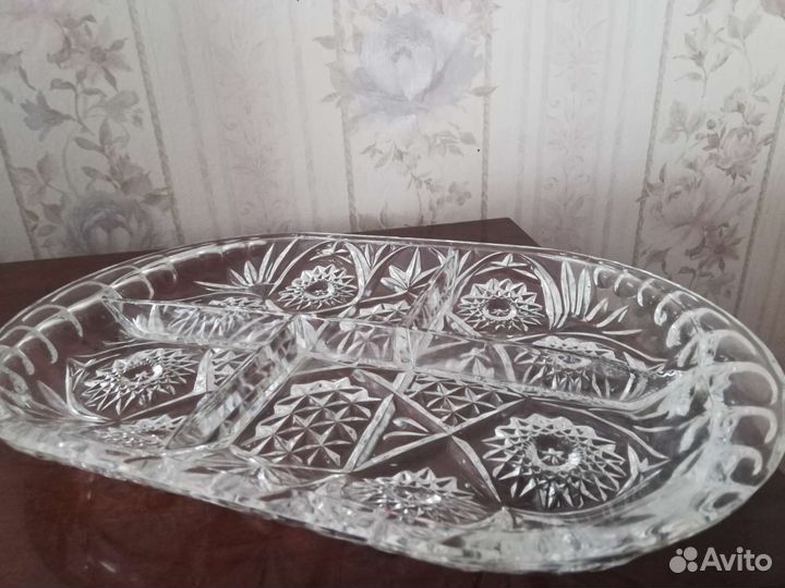Поднос менажница(хрусталь СССР)