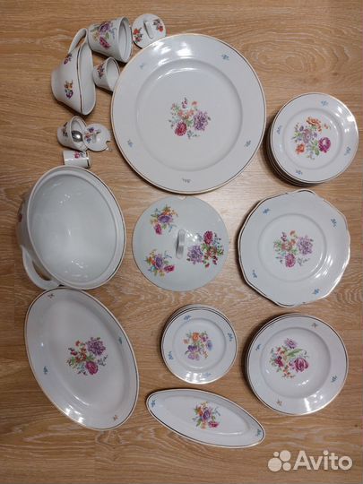 Столовый сервиз дулево мейсенский букет