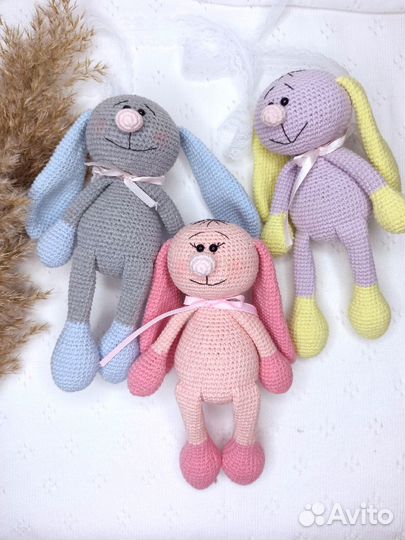 Вязаны зайчики, игрушка для самых маленьких htt