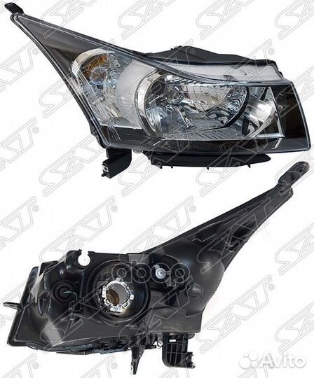 Фара chevrolet cruze 09-16 RH чёрная ST-235-111
