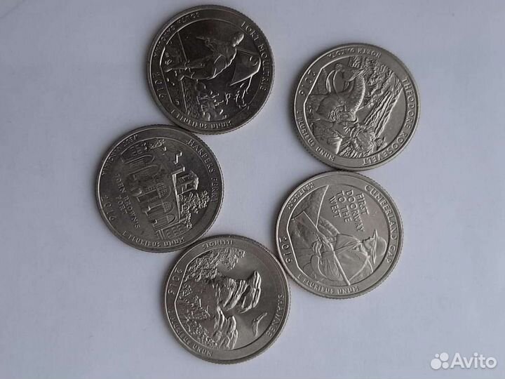 Квотеры США 25 центов (нац парки)