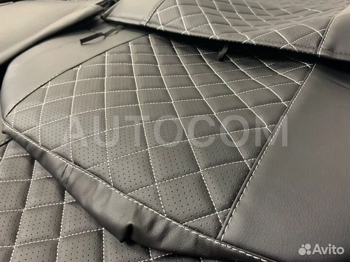 Чехлы сидений эко-кожа ваз 2111,2112 серый ромб