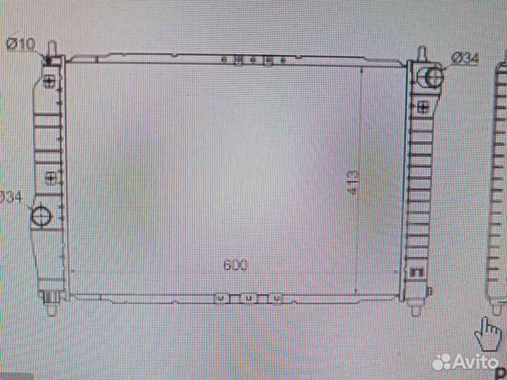 Радиатор охлаждения авео 1,4и 1,6 с2005 механика