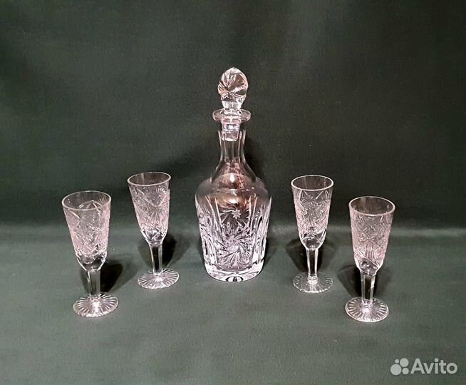 Графинчик с рюмочками. 250 мл. Хрусталь