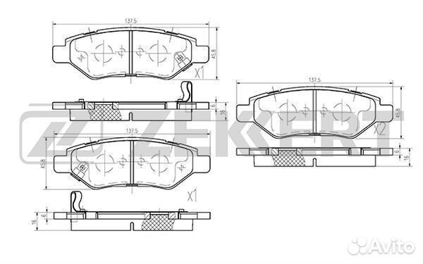 Колодки торм задн Cadillac CTS 2 Camaro 11