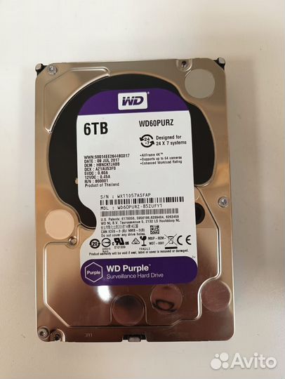 Жесткий диск WD Purple (WD40purx) 6Тб