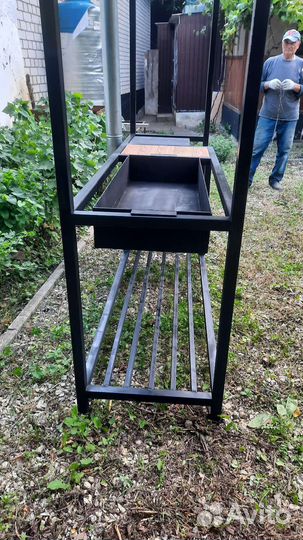 Мангал лофт с крышей