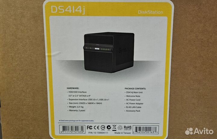 Сетевое хранилище NAS Synology DS414j