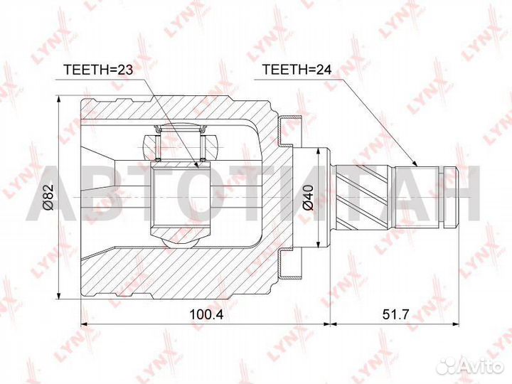 Шрус внутренний перед прав/лев nissan almera (N15