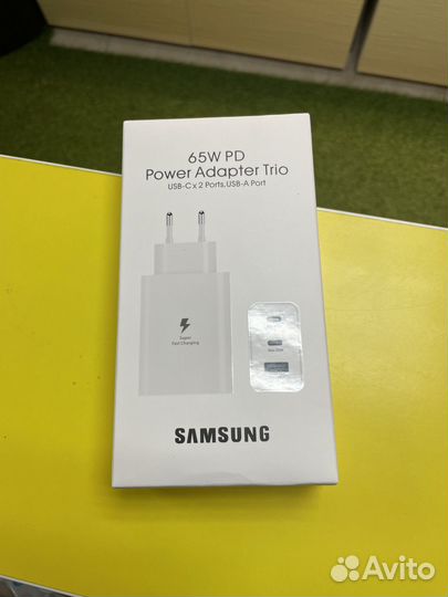 Зарядное устройство samsung trio 65w с кабелем