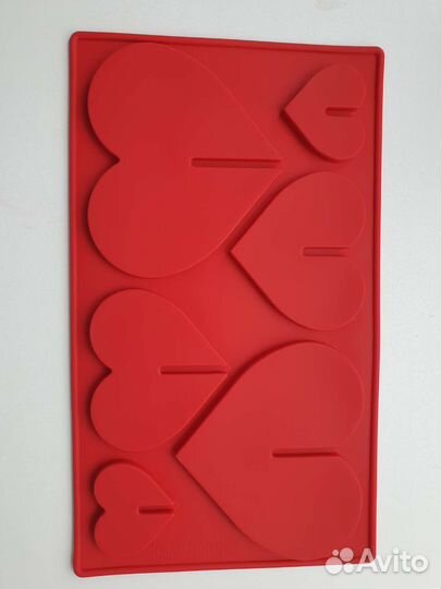 Силиконовая форма сердце 17*29 6яч 8.5*6.2