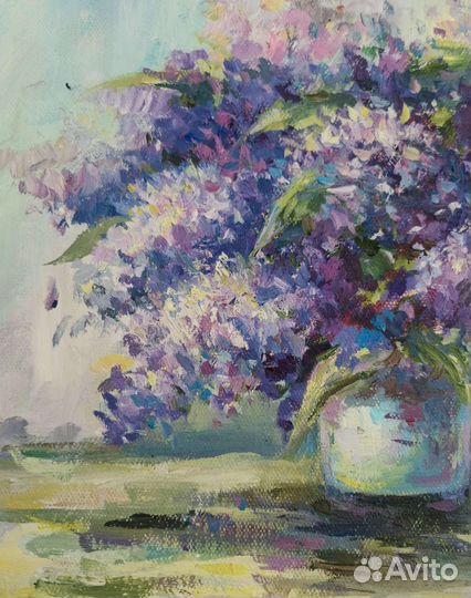 Картина маслом цветы в вазе