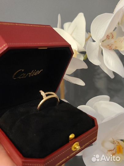 Кольцо cartier гвоздь с бриллиантами золото 585 п