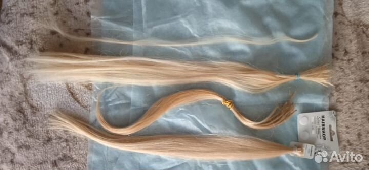 Натуральные и искусственные пряди на заколках