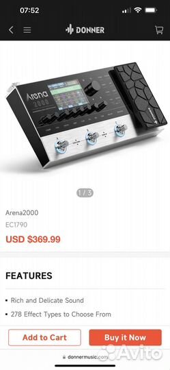 Гитарный процессор Donner Arena 2000 новый
