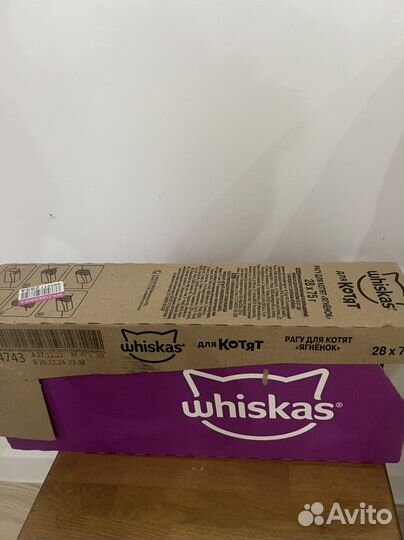 Влажный корм для котят whiskas ягненок рагу