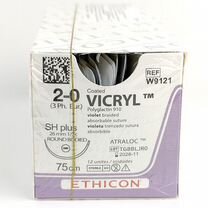 Vicryl W9121 Викрил 2/0 12 шт 75 см