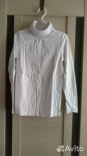 Блузки и водолазки белые 128 - 140
